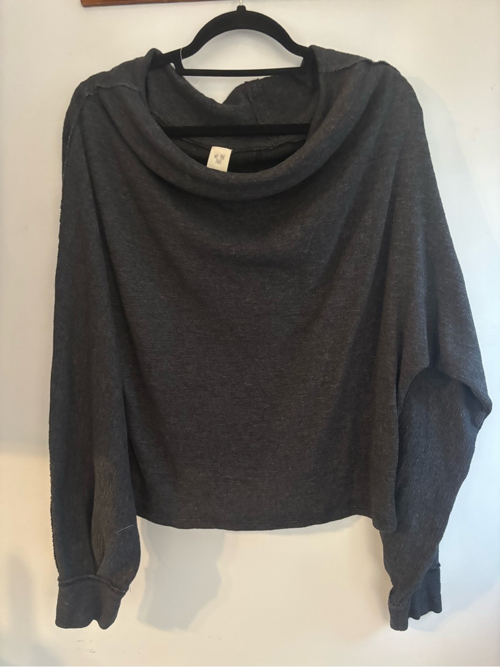 We The Free Charcoal Cowl Neck Sweater